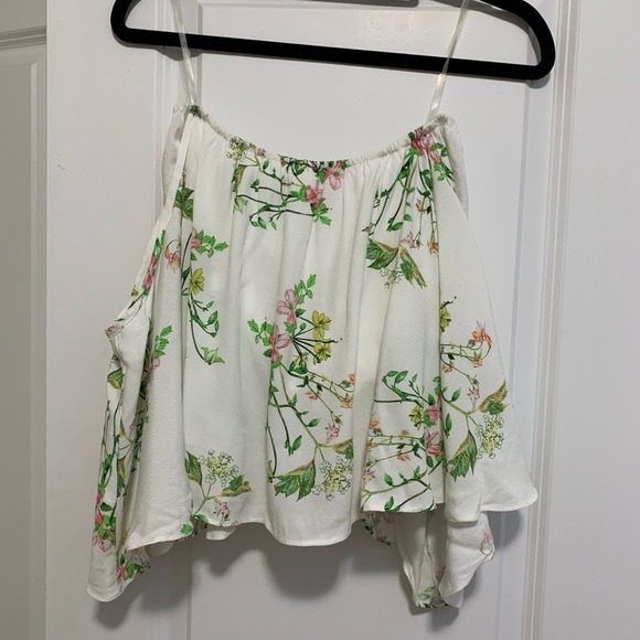 white strapless floral print top🌸 - Picture 5 of 5
